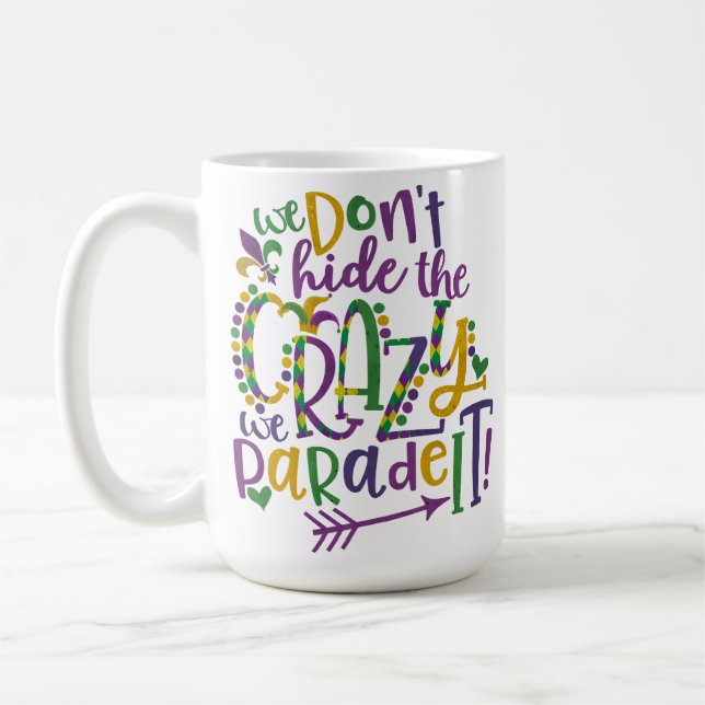 CANECA DE CAFÉ PURPEN GREEN DOURADO GLITTER OLHA MARDI GRAS (Esquerda)