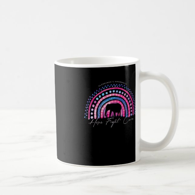 Caneca De Café Purple Alzheimer End Consciência Rainbow Elephan (Direita)