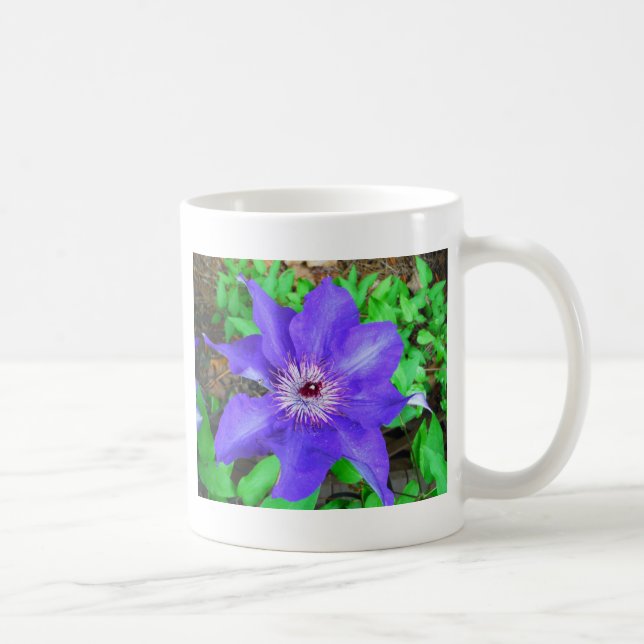 Caneca De Café Purple Clematis Flower (Direita)