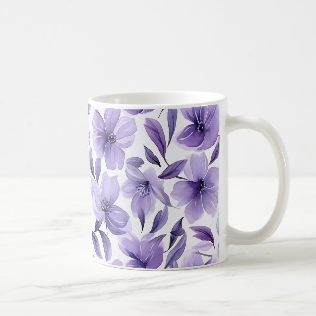 Caneca De Café Purple Floral (Direita)