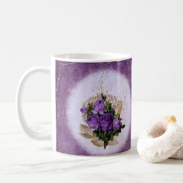 Caneca De Café Purple Floral Designada Classic Mug Elegante