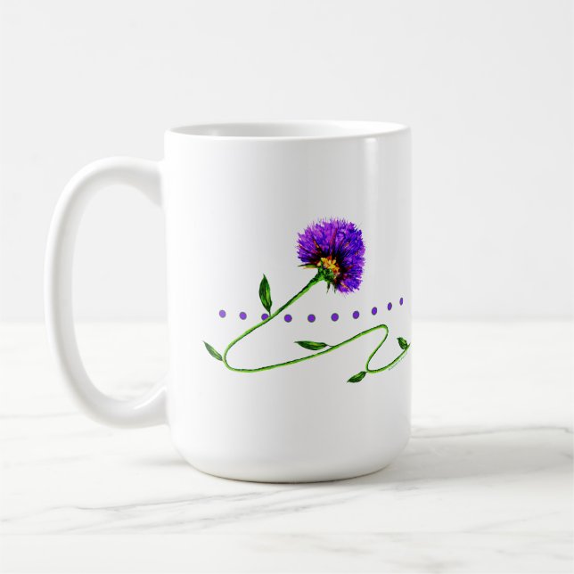 Caneca De Café Purple Flower On A Vine (Esquerda)