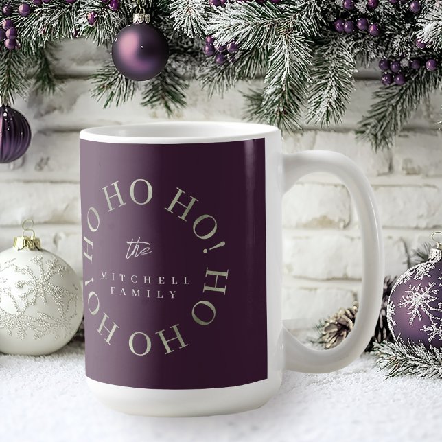 Caneca De Café Purple Green Christmas Ho Ho ID1009 (Criador carregado)