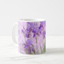 Caneca De Café Purple Irises Watercolor -