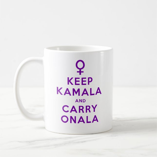 Caneca De Café Purple Keep Kamala e Carregar Onala (Esquerda)