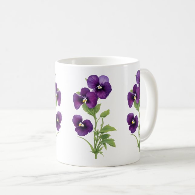 Caneca De Café Purple Pansy (Frente Esquerda)