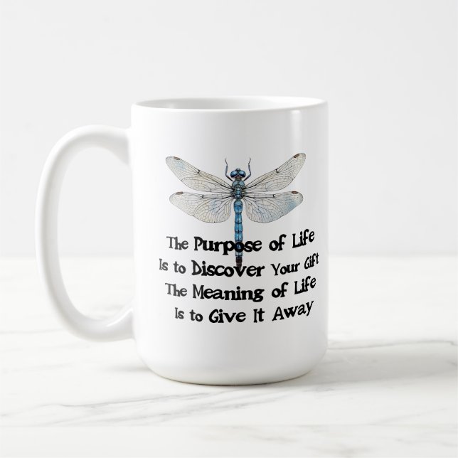 Caneca De Café Purpose of life quote talent mission dragonfly bug (Esquerda)