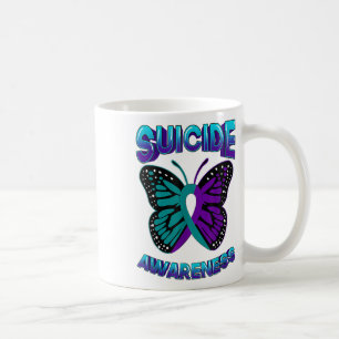 Caneca De Café Púrpura & Teal do Guerreiro do Suicídio Sensib