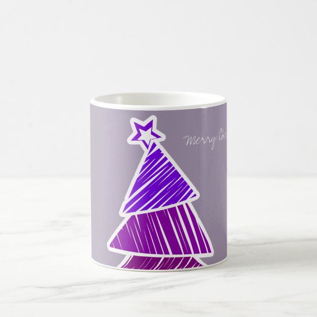 Caneca De Café Púrpura Cama de Árvore de Natal (Centro)