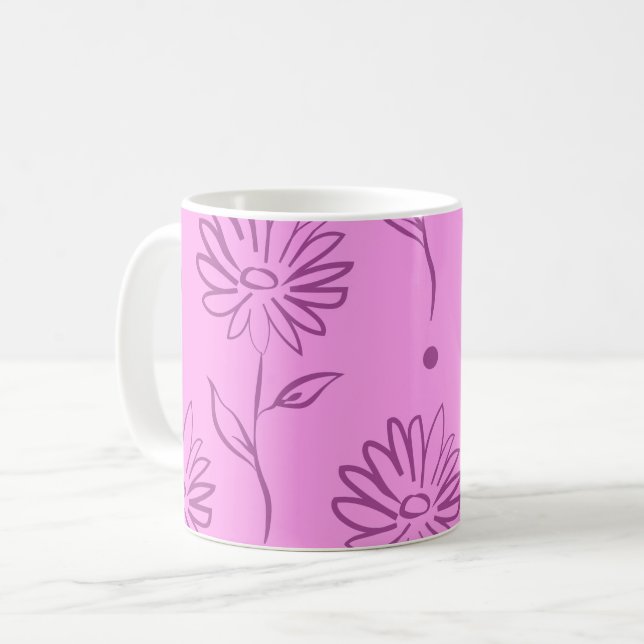 Caneca De Café Púrpura de girassol (Frente Esquerda)