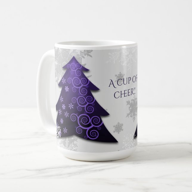 Caneca De Café Púrpura de Natal Festivo Coffee Mug (Frente Esquerda)