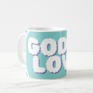 Caneca De Café Púrpura e azul "Deus é amor" citação cristã