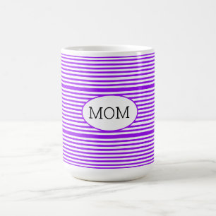 Caneca De Café Púrpura e branca listrada