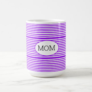 Caneca De Café Púrpura e branca listrada