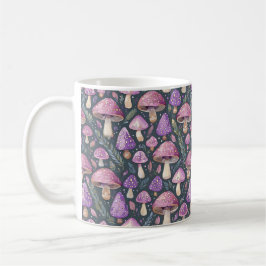 Caneca De Café Púrpura Fantasia Mushroom Nature Patterno