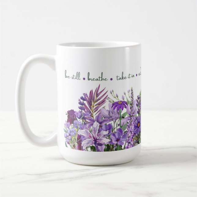 Caneca De Café Púrpura Floral 'Mindful Blooms' Mug (Esquerda)
