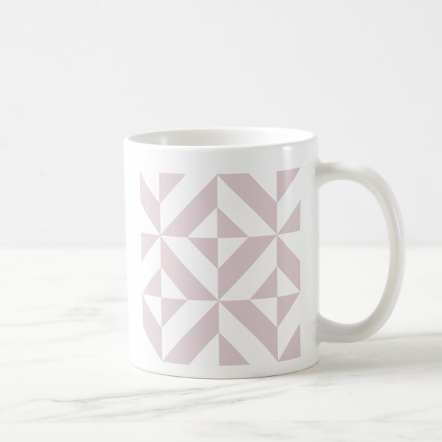 Caneca De Café Púrpura Lilac Padrão Geométrico do Cubo (Direita)