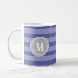 Caneca De Café Púrpura Rupple Periwinkle Stripes Monograma