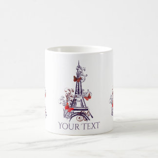 Caneca De Café Púrpura Torre Eiffel Mágica
