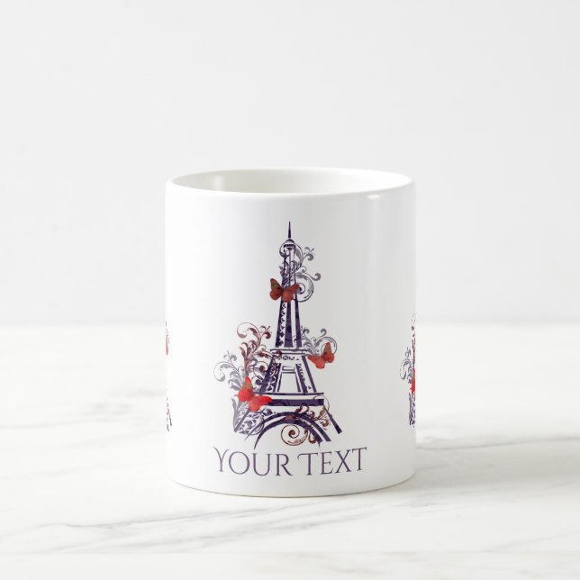 Caneca De Café Púrpura Torre Eiffel Mágica (Centro)