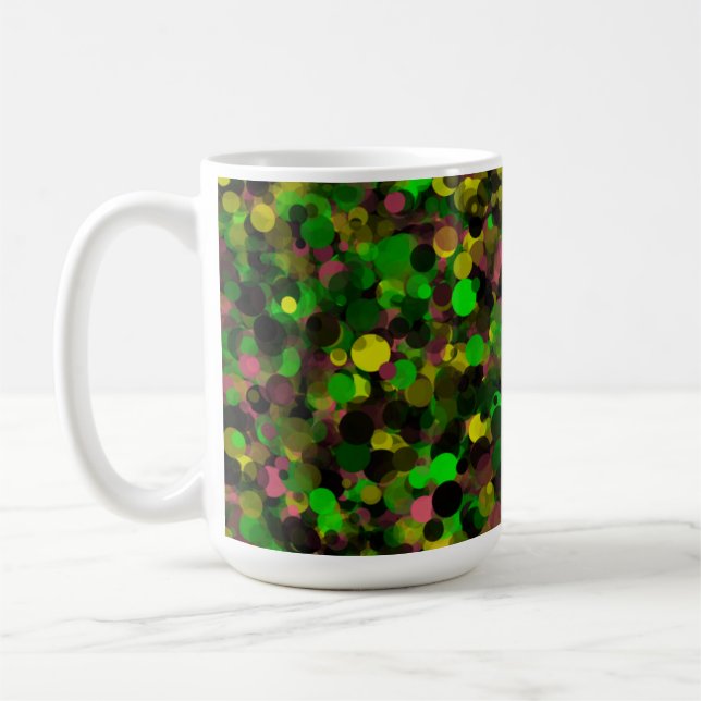 Caneca De Café Púrpura Verde - Ponto Amarelo 15oz Mug (Esquerda)