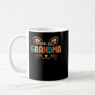 Caneca De Café Purr-fect Cat Avó Gatos Lover T-Shirt