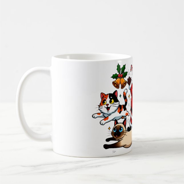 Caneca De Café Purr-suit of Fun: Santa’s Pet Parade (Esquerda)