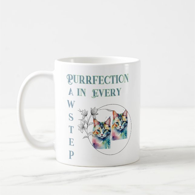 Caneca De Café Purrfection in Every Pawstep (Esquerda)