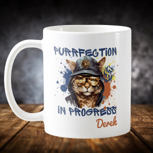 Caneca De Café Purrfeição em Andamento Gato Hip Hop