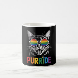 Caneca De Café Purride Cat Gay Lésbica Rainbow LGBTQ Ally Pride