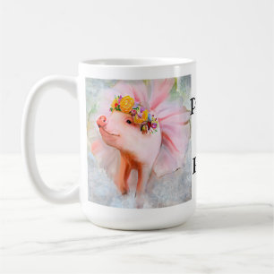 Caneca De Café Purty Bonito Piggy em um Vestido, quando os porcos