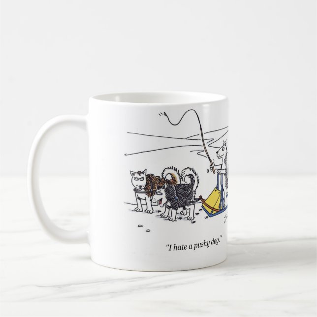Caneca De Café Pushy Dog (Esquerda)