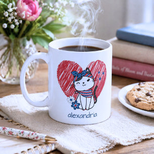 Caneca De Café Puss Patriótico