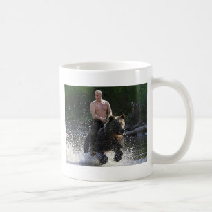 Caneca De Café Putin monta um urso!