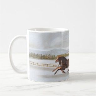 Caneca de café puxado a cavalo do trenó