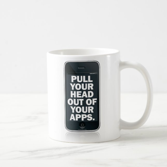 Caneca De Café Puxe sua cabeça fora de seu apps. (Direita)