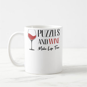 Caneca De Café Puzzles e Vinho Feminino Peça de Puzzle Jogo Jigsa