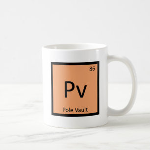 Caneca De Café Pv - Salto com Vara Atletismo Símbolo Químico