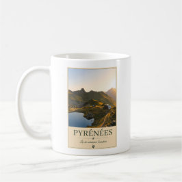 Caneca De Café Pyrénées France – Lake Illustrated Landscape