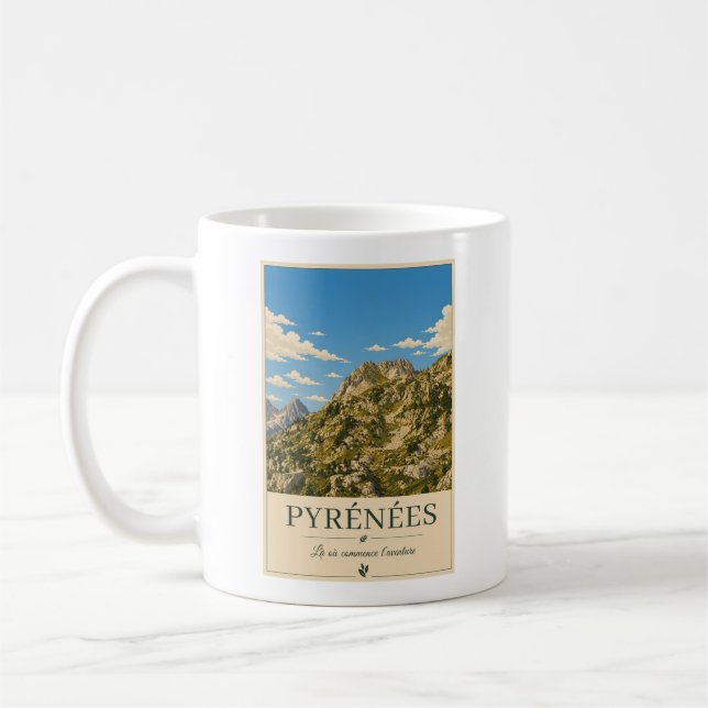 Caneca De Café Pyrénées France – Rocky's Illustrated Poster (Esquerda)