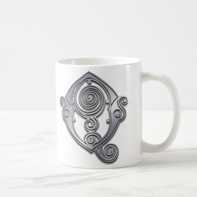 Caneca De Café Q Monograma Espiral Romano (Direita)