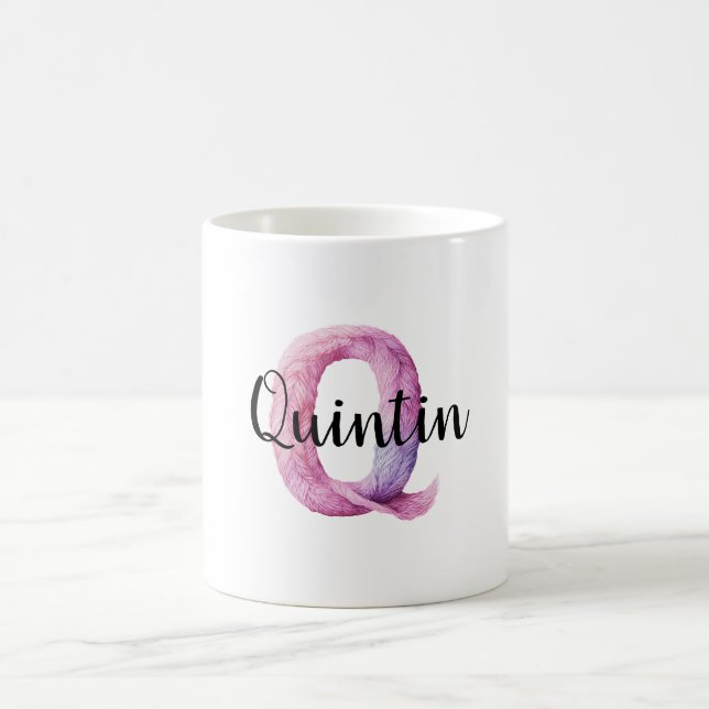 Caneca De Café Q Nome Aconchegante Rosa Roxo (Centro)
