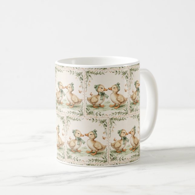 Caneca De Café Quackers Springtime: Sips Inspirados em Pato 🐥 ☕ (Frente Esquerda)