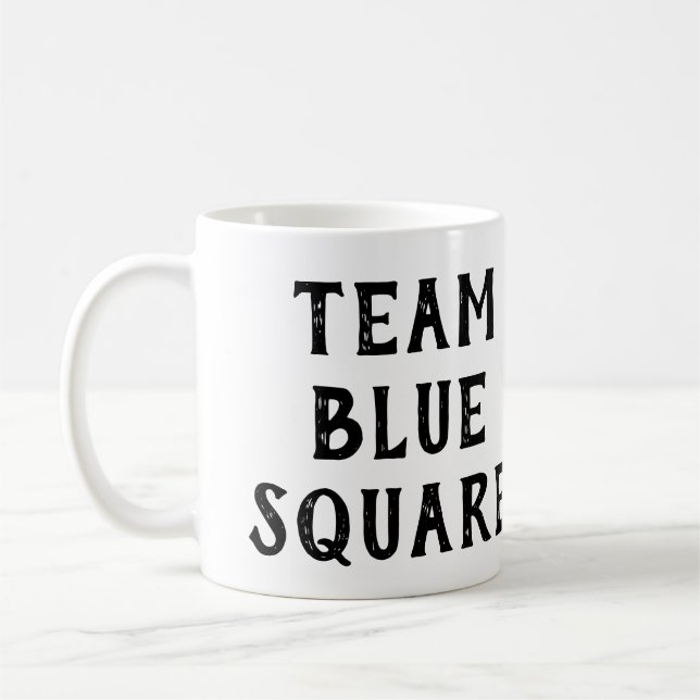 Caneca De Café Quadrado Azul de Equipe (Esquerda)