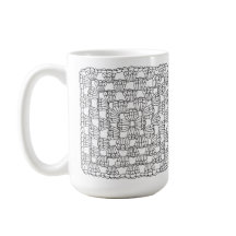 Caneca de Café Quadrado de Crochê Branco Avó