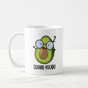 Caneca De Café Quadrado Engraçado Funny Avocado Puns
