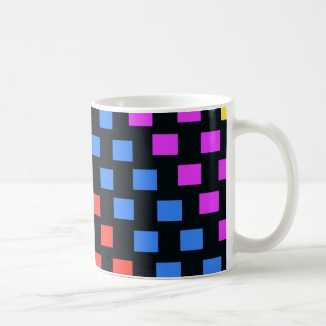 Caneca De Café Quadrados coloridos (Direita)