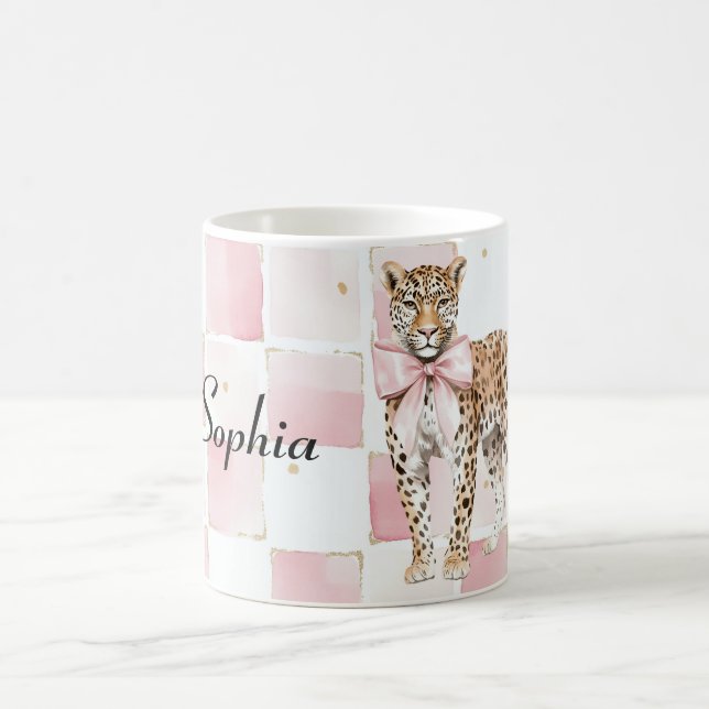 Caneca De Café Quadrados de Arco rosa-leopardo (Centro)