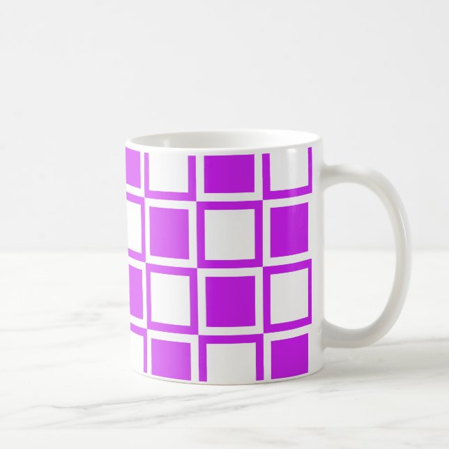 Caneca De Café Quadrados de humor roxo (Direita)