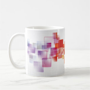 Caneca De Café Quadrados e caixas Abstrato coloridas